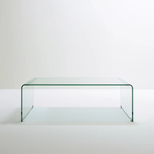 Prostokątny stolik kawowy ze szkła hartowanego 120 × 60 × 40 cm, przezroczysty