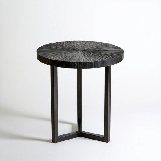 Czarny okrągły stolik kawowy Ø60 x 55 cm z płyty MDF i stali