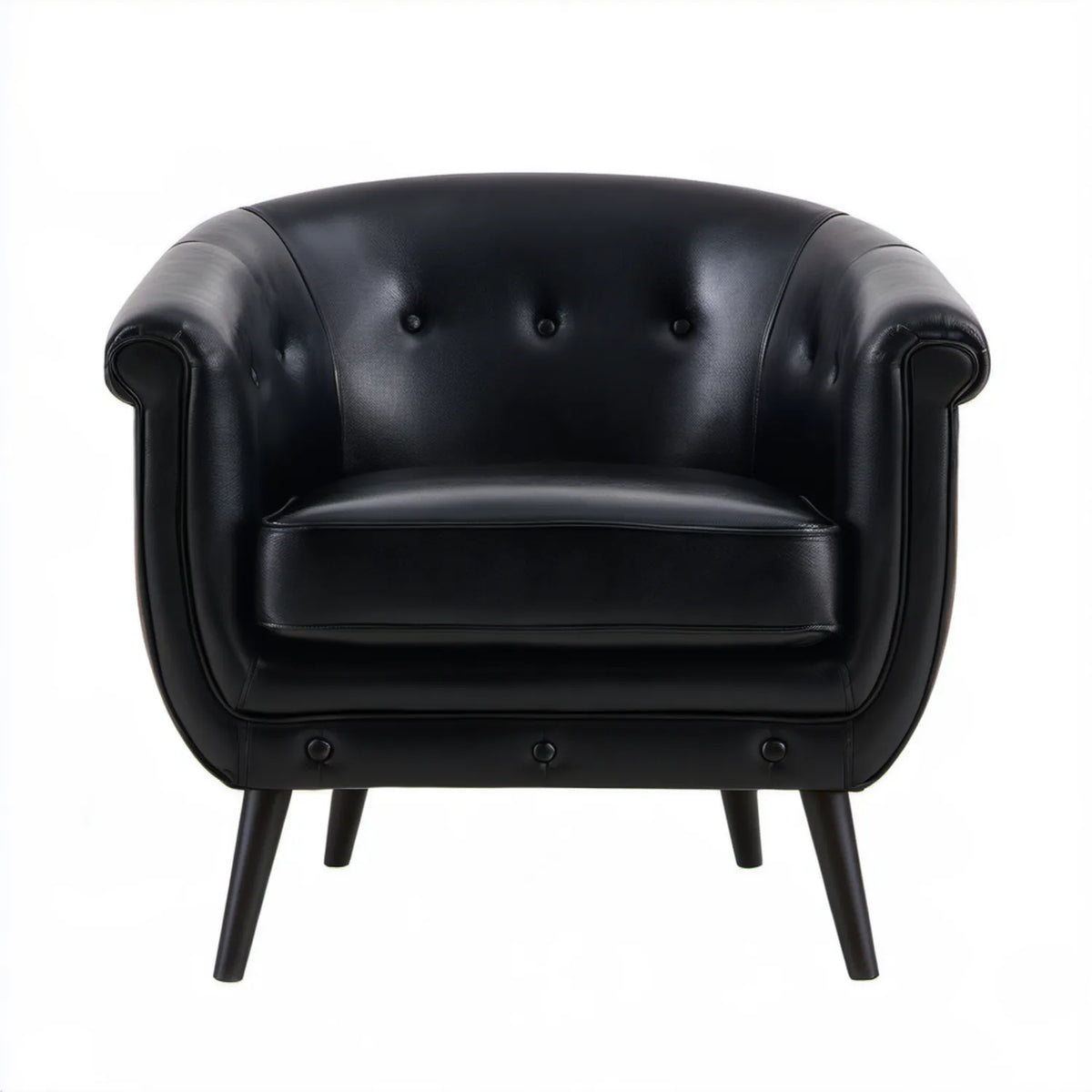 Czarny fotel z ekoskóry PU 82 × 78 × 76 cm