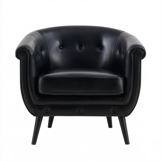 Czarny fotel z ekoskóry PU 82 × 78 × 76 cm